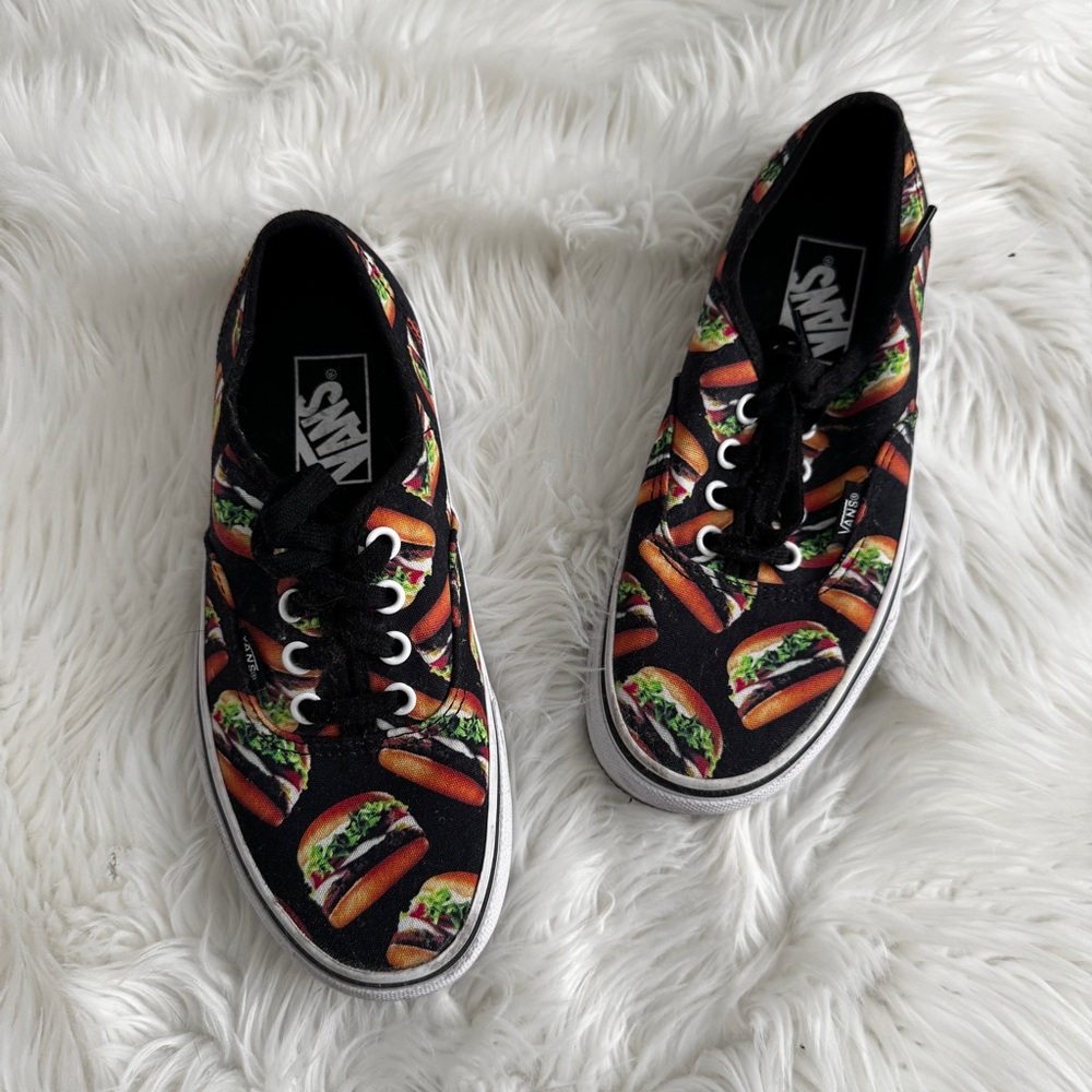 Vans Black Burger Print Sneakers